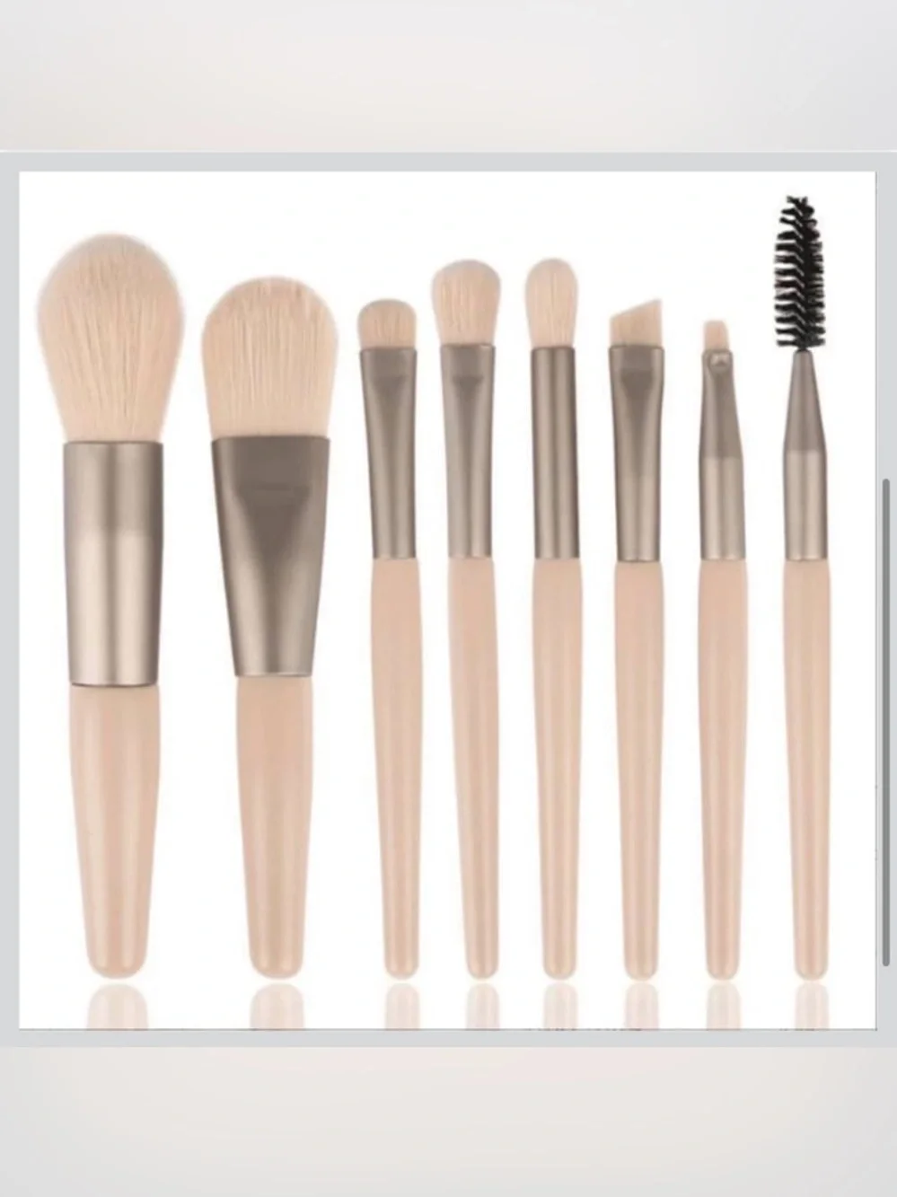 NWT~8pc Light Pink Travel Size Makeup Brush Set Plus Case.
